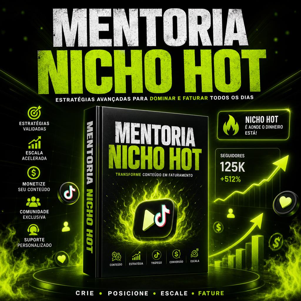 Capa da Mentoria Nicho Hot — acompanhamento para criar e monetizar uma persona